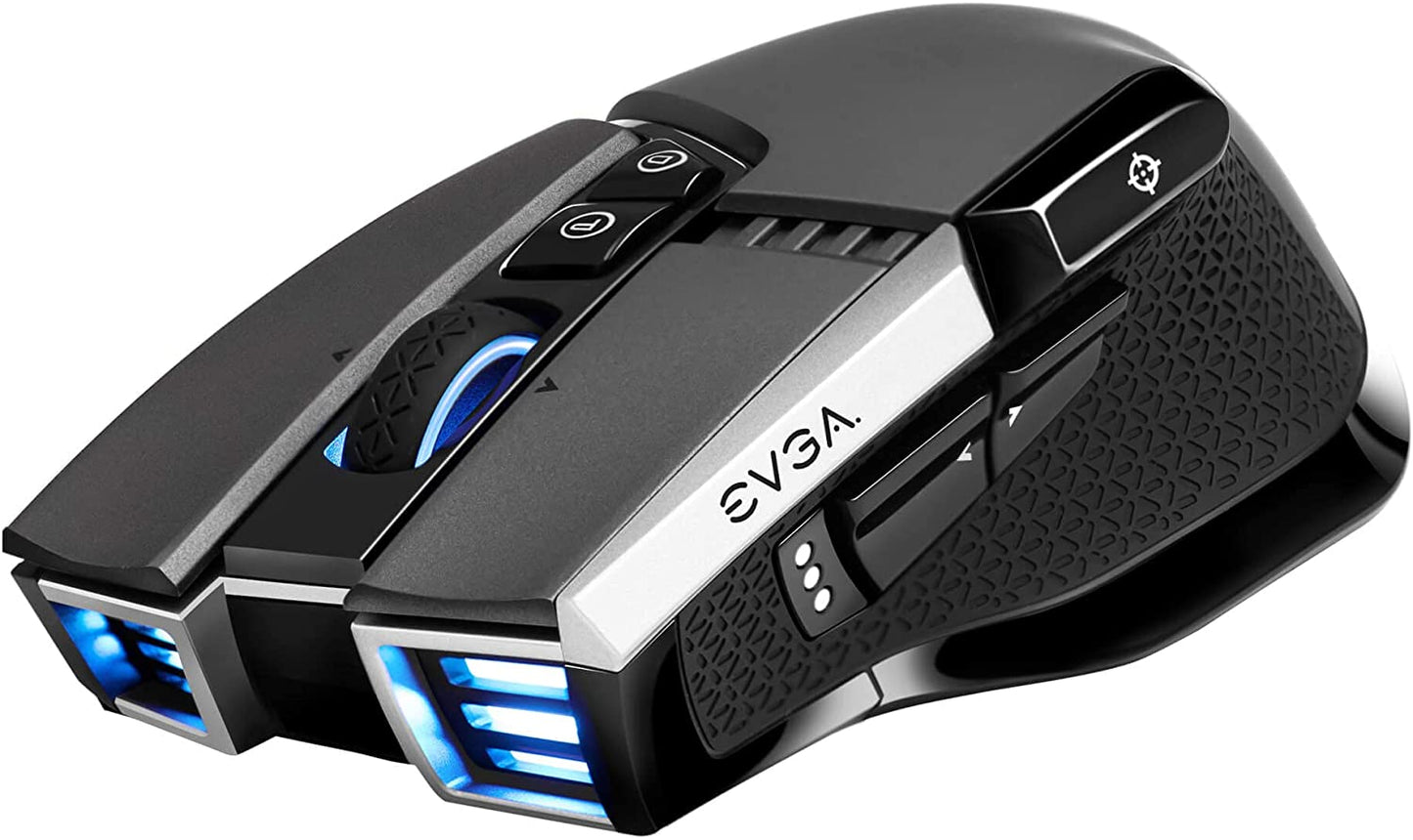 EVGA X20 Wireless Gaming Mouse, Wireless, Grey, Customizable, 16,000 DPI, 5 Profiles, 10 Buttons, Ergonomic 903-T1-20GR-KR