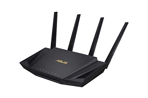 ASUS RT-AX3000 Ultra-Fast Dual Band Gigabit Wireless Router - Next Gen WiFi 6, Adaptive QoS, and AiProtection by Trend Micro