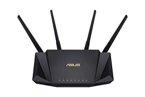 ASUS RT-AX3000 Ultra-Fast Dual Band Gigabit Wireless Router - Next Gen WiFi 6, Adaptive QoS, and AiProtection by Trend Micro