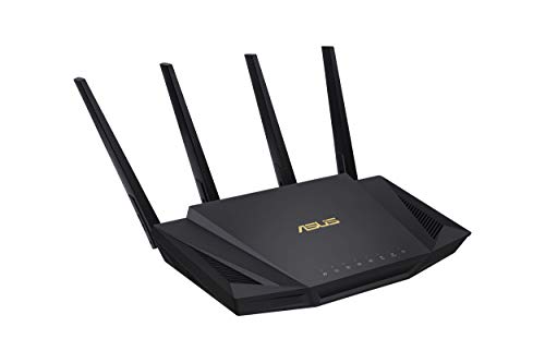 ASUS RT-AX3000 Ultra-Fast Dual Band Gigabit Wireless Router - Next Gen WiFi 6, Adaptive QoS, and AiProtection by Trend Micro