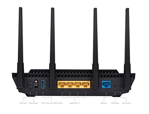 ASUS RT-AX3000 Ultra-Fast Dual Band Gigabit Wireless Router - Next Gen WiFi 6, Adaptive QoS, and AiProtection by Trend Micro