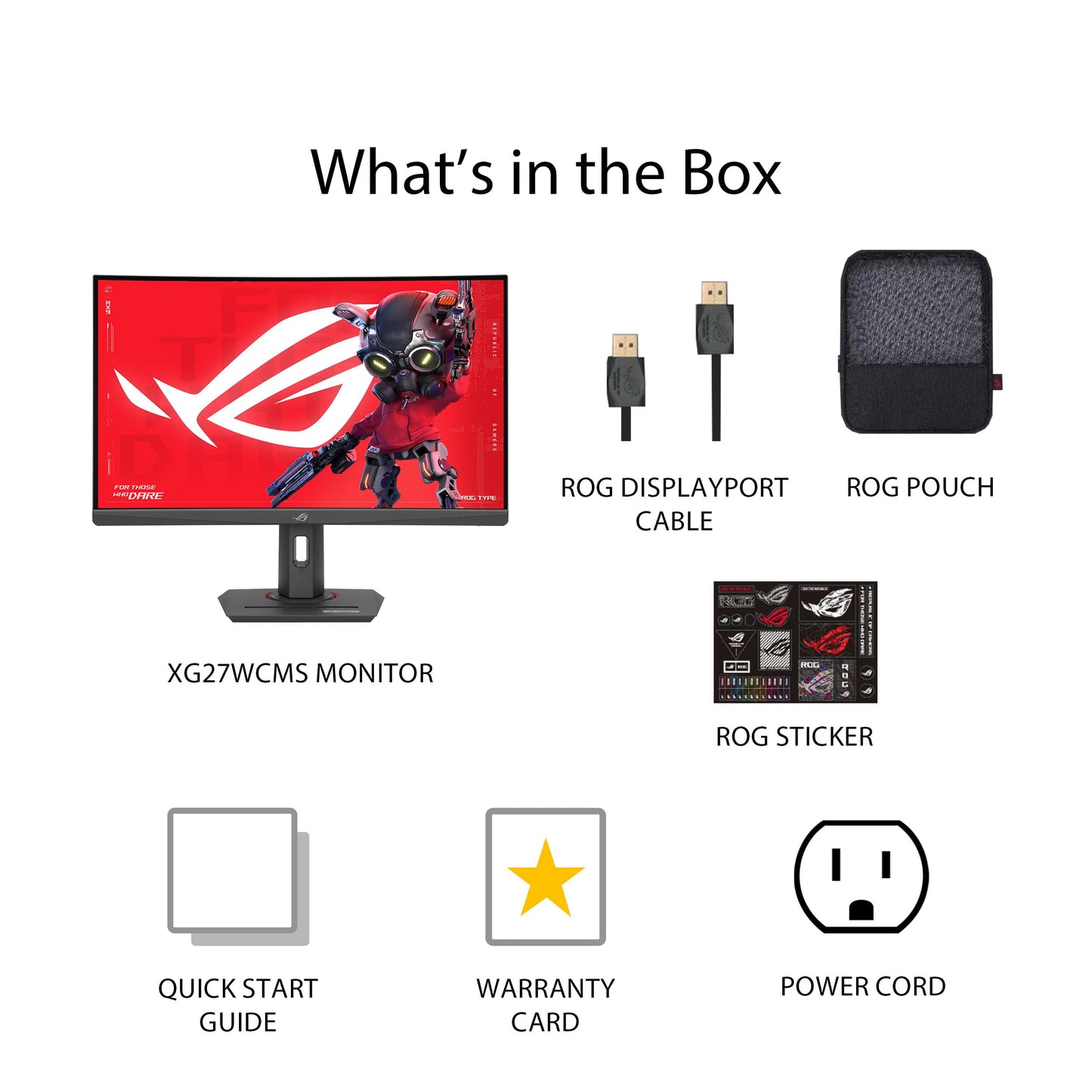 ASUS ROG Strix 27” 1440P USB-C Curved HDR Gaming Monitor (XG27WCMS) - QHD, 280Hz, 1ms, Fast VA, Extreme Low Motion Blur Sync, FreeSync Premium, DisplayWidget, Tripod Socket, AI Gaming, 3yr Warranty