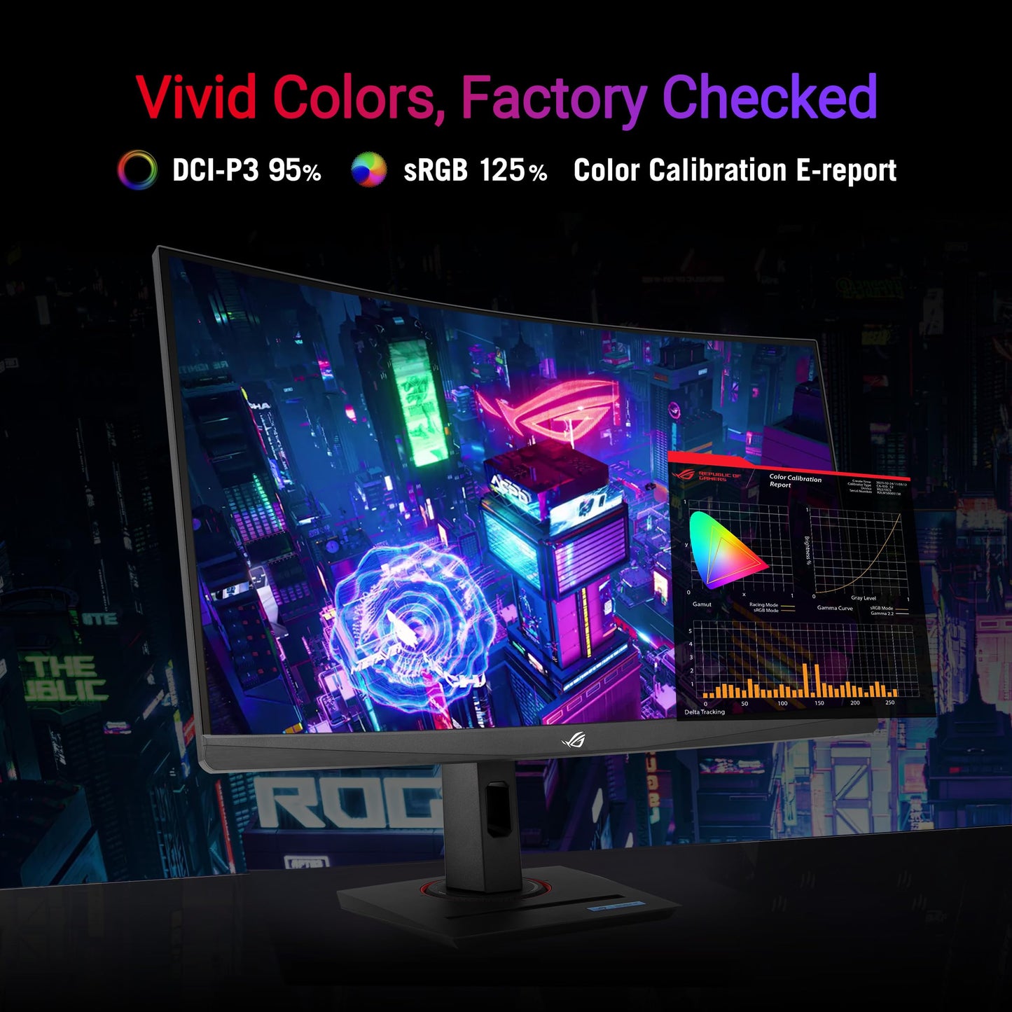 ASUS ROG Strix 27” 1440P USB-C Curved HDR Gaming Monitor (XG27WCMS) - QHD, 280Hz, 1ms, Fast VA, Extreme Low Motion Blur Sync, FreeSync Premium, DisplayWidget, Tripod Socket, AI Gaming, 3yr Warranty