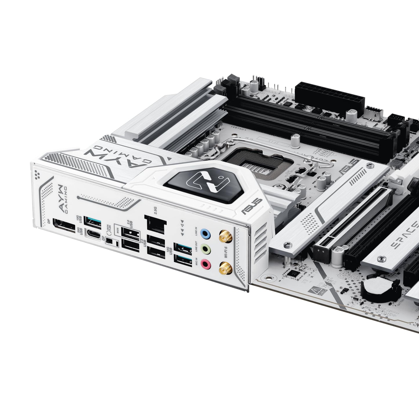 ASUS Z890 AYW Gaming WiFi W ATX Z890 Motherboard, Intel® Core™ Ultra Series 2 Ready, Advanced AI PC-Ready, 16+1+2+1 Stages, DDR5, PCIe® 5.0, Thunderbolt™ 4, USB Type-C®, 4 x M.2, Wi-Fi 7, 2.5Gb LAN