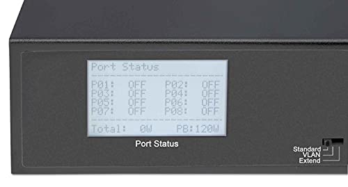 Intellinet Network Solutions 8-Port Gigabit Ethernet PoE+ Switch with 2 RJ45 Gigabit Uplink Ports and LCD Screen, IEEE 802.3at/af Power over Ethernet (PoE+/PoE) Compliant, 130W, Endspan, 19" Rackmount