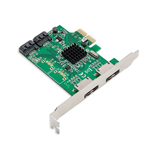 Syba 2 Port SATA III 6Gbps PCIe Card Switch from SATA to eSATA Ports Components