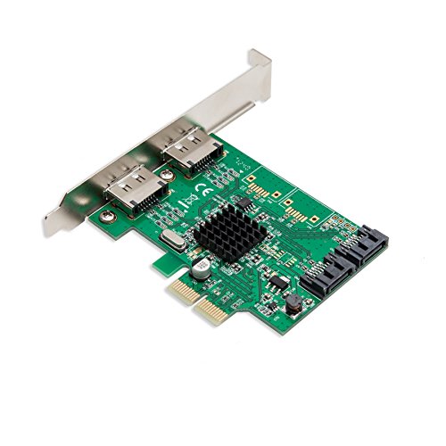 Syba 2 Port SATA III 6Gbps PCIe Card Switch from SATA to eSATA Ports Components