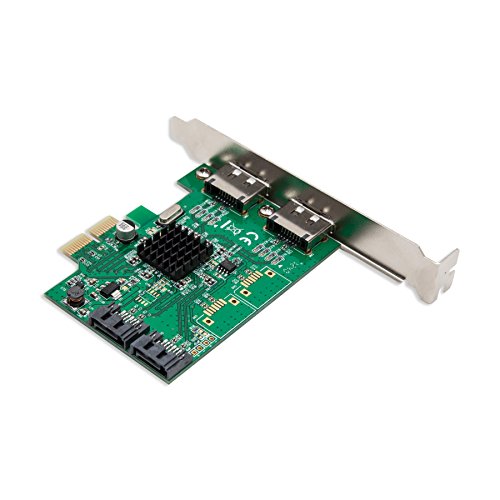 Syba 2 Port SATA III 6Gbps PCIe Card Switch from SATA to eSATA Ports Components