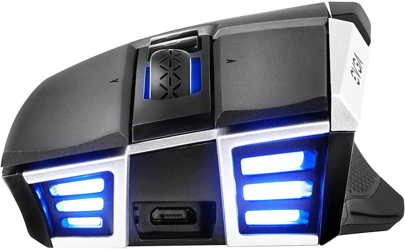 EVGA X20 Wireless Gaming Mouse, Wireless, Grey, Customizable, 16,000 DPI, 5 Profiles, 10 Buttons, Ergonomic 903-T1-20GR-KR