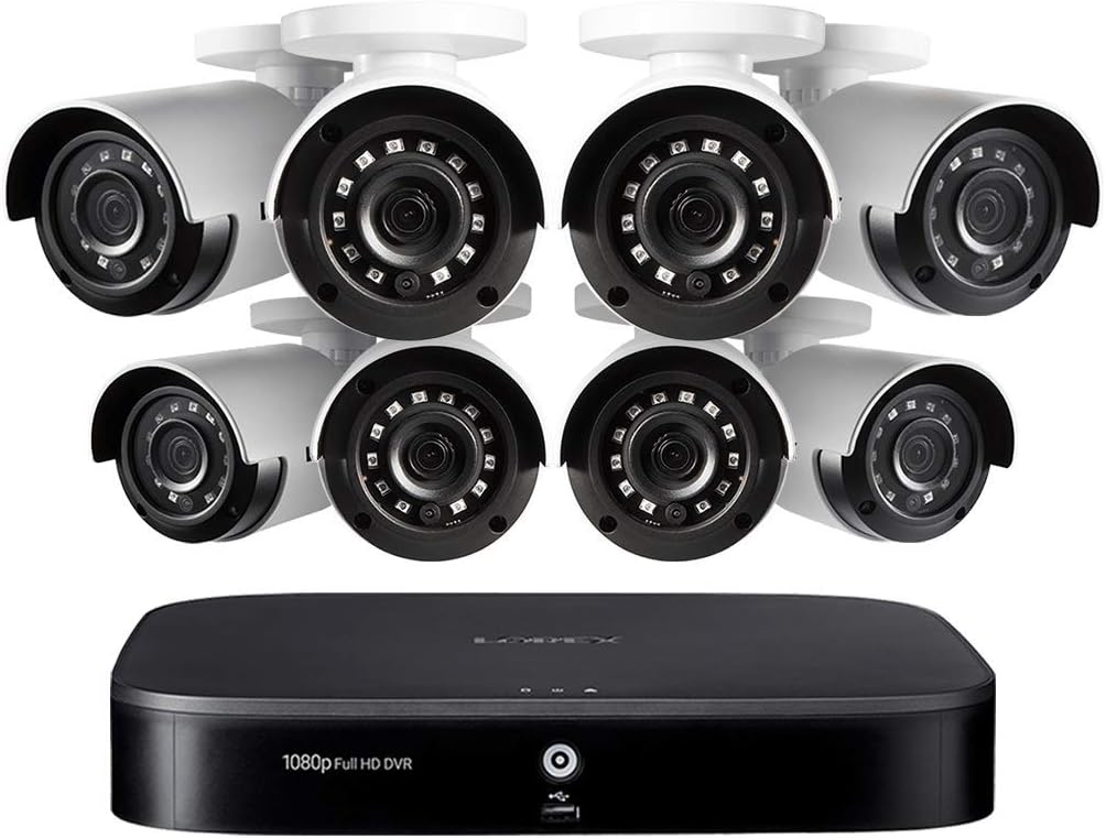 Lorex 1080p HD 8-Channel Security System with Eight 1080p HD Weatherproof Bullet Security Camera and Advanced Motion Detection