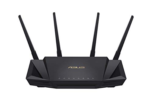 ASUS RT-AX3000 Ultra-Fast Dual Band Gigabit Wireless Router - Next Gen WiFi 6, Adaptive QoS, and AiProtection by Trend Micro