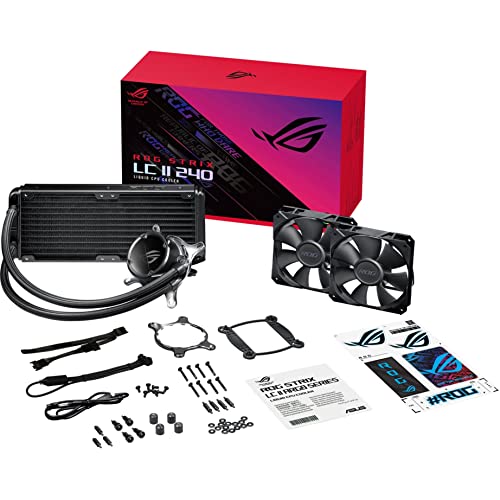 ASUS ROG Strix LC II 240 All-in-one AIO Liquid CPU Cooler 240mm Radiator, Intel LGA1700, 115x/2066 and AMD AM4/TR4 Support,2x120mm 4-pin PWM Fans