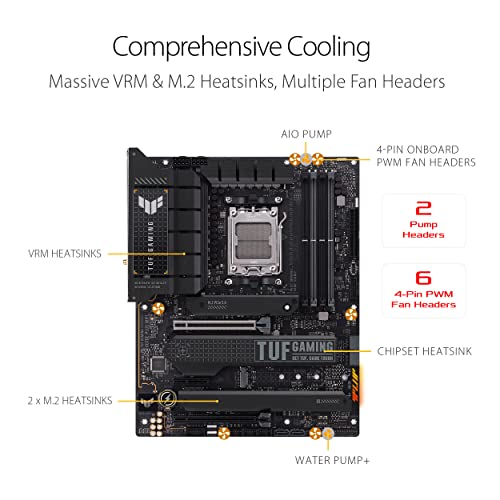 ASUS TUF Gaming X670E-PLUS WiFi 6E Socket AM5 (LGA 1718) Ryzen 7000 ATX Gaming Motherboard(16 Power Stages, PCIe® 5.0, DDR5 Memory, Four M.2 Slots,2.5 Gb LAN,USB 4, Aura RGB Lighting).
