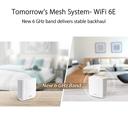 ASUS ZenWiFi Whole-Home Tri-Band Mesh WiFi 6E System (ET8 3PK), AiMesh, Lifetime Free Internet Security, Parental Control, EasySetup, Instant Guard