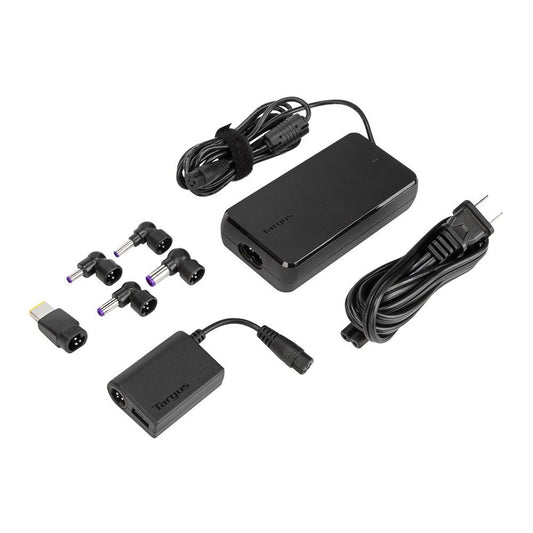 Targus 90W AC Universal Laptop Charger with USB Port, Black, APA32US