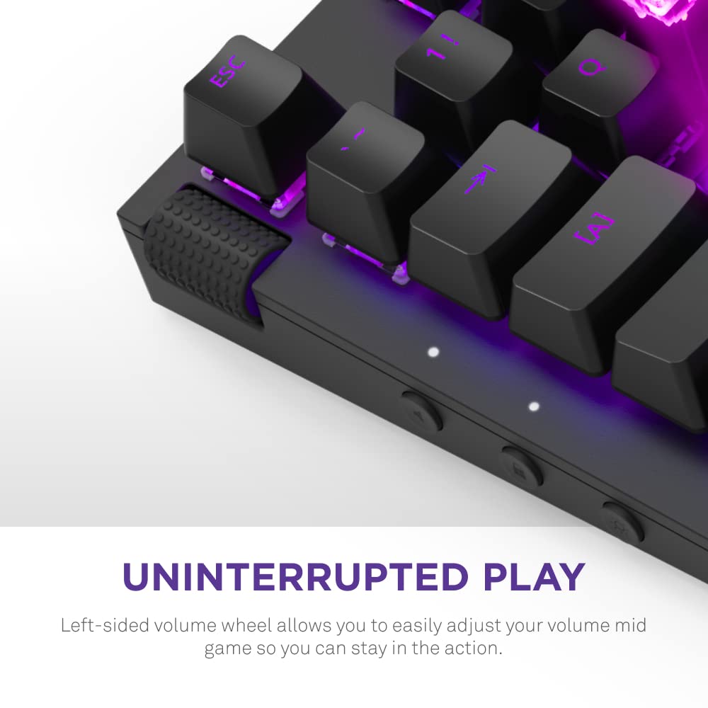 NZXT USB Function TKL – Tenkeyless Gaming Keyboard – Gateron Red Mechanical Switches: Linear, Fast, and Quiet – Hot-Swappable – RGB Backlit – Aluminum Top Plate – Wrist Rest – Black