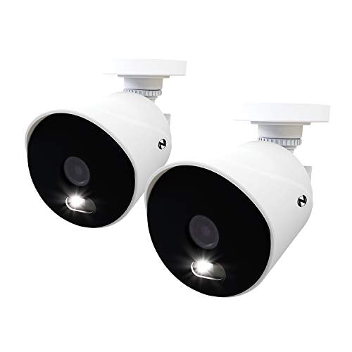 Night Owl 4K Ultra HD Wired Indoor/Outdoor Add-On Cameras with Built-in Motion-Activated Spotlights, 100 ft. of Night Vision, Wide Viewing Angle and Color Night Vision (2-Pack)