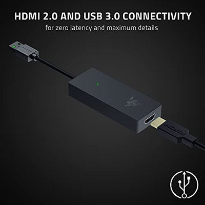 Razer Ripsaw X USB Capture Card w/ Camera Connection: 4K 30FPS - OBS & Streamlabs Compatible - for Streaming, Gaming, Video Conference, Zoom, Teams - HDMI 2.0 & USB 3.0 - Compact Design - Plug & Play
