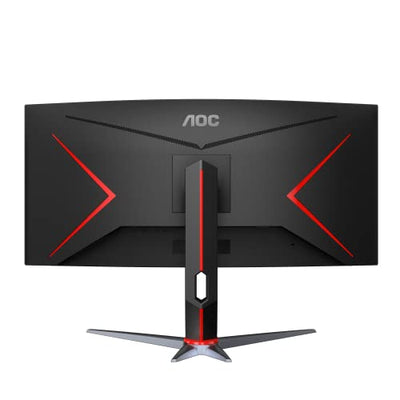 AOC CU34G2X 34" Curved Frameless Immersive Gaming Monitor, UltraWide QHD 3440x1440, VA Panel, 1ms 144Hz Adaptive-Sync, Height Adjustable, 3-Yr Zero Dead Pixels, Black/Red