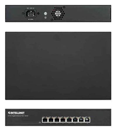 Intellinet Network Solutions 8-Port Gigabit Ethernet PoE+ Switch 140W - IEEE 802.3at IEEE 802.3af Power Over Ethernet PoE+ PoE Compliant - Endspan - Desktop or 19" Rackmount 560641