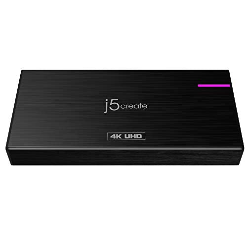 j5create HDMI Video Capture Card w/ USB-C Port 3.5mm Aux and Mic in - Supports 1080p 60FPS Video and Audio Recording, 4K Passthrough for PC Xbox Playstation Live Streaming - HDMI Cable Included