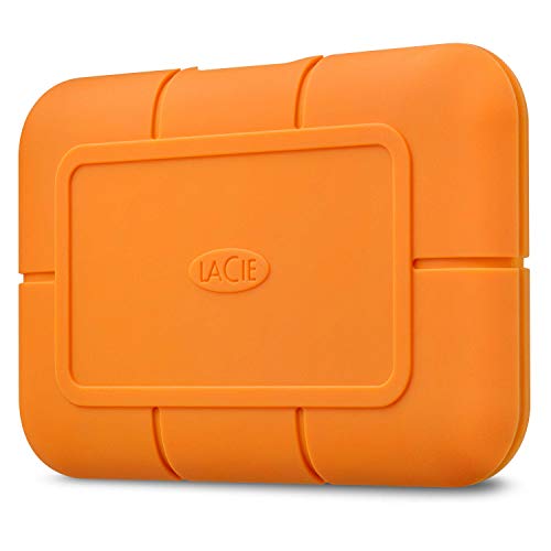 LaCie Rugged SSD 500GB Solid State Drive — USB-C USB 3.2 NVMe speeds up to 1050MB/s, IP67 Water Resistant, 3m Drop resistant, Encryption, 5-year Warranty with Data Recovery, 1 Mo Adobe CC (STHR500800)