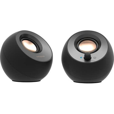Creative Pebble 2.0 Bluetooth Speaker System - 8 W RMS - Black - Desktop - 100 Hz to 17 kHz - USB