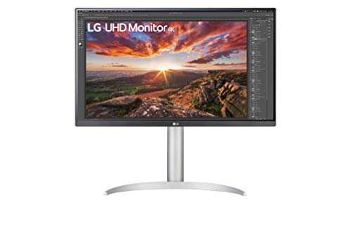 LG 27UP650-W 27” UHD Ultrafine IPS Monitor with VESA DisplayHDR 400 with DCI-P3 95% Color Gamut, 3-Side Virtually Borderless Display - Height/Pivot/Tilt Adjustable Stand - Silver