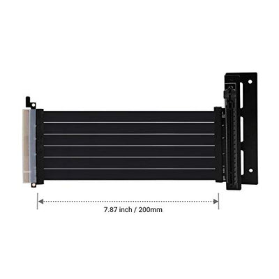 MAINGEAR Vertical Graphics Card Mount w/Riser Cable, PCI-E 4.0 X16 High Speed Flexible Extender EMI Shield GPU 90 Degree Riser Adapter (200mm)
