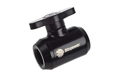 Bitspower G1/4" Mini Valve with Black Handle, Matte Black, Body