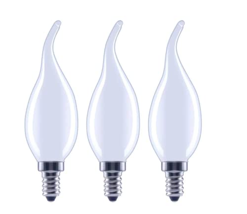 EcoSmart 60-Watt Equivalent B11 Dimmable Flame Bent Tip Frosted Glass Filament LED Vintage Edison Light Bulb Bright White (3-Pack)