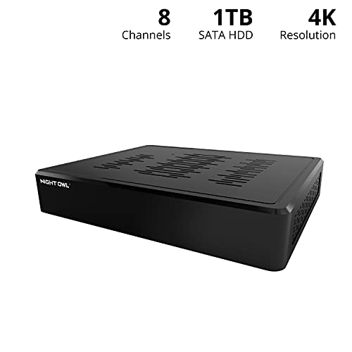 Night Owl 8 Channel Wired 4K UHD Bluetooth Home Security DVR with 1TB Hard Drive (Add up to 8 Cameras)