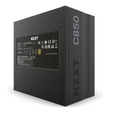 NZXT C850 PSU (2022) - PA-8G1BB-US - 850 Watt PSU - 80+ Gold Certified - Fully Modular - Sleeved Cables - ATX Gaming Power Supply