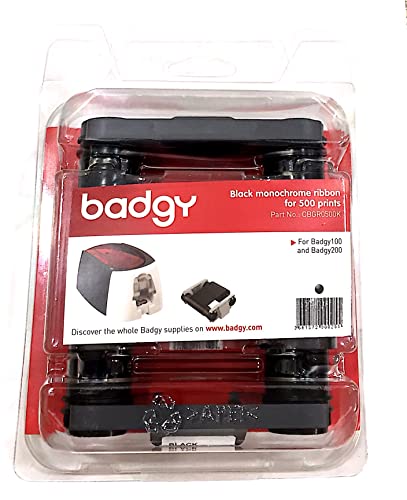 Evolis Badgy100 & 200 Black Ribbon - Compatible with Badgy100 & 200 printers only - CBGR0500K