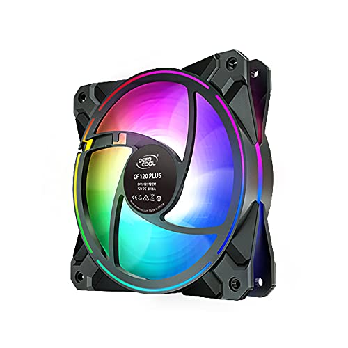 DEEPCOOL CF120 Plus 3x120mm PWM Fan, A-RGB Dual Loop Lighting Zones, High Airflow and Low-Noise, 3-Pin (+5V-D-G) RGB Control Through Motherboard or Included Controller, 3 in 1 Pack