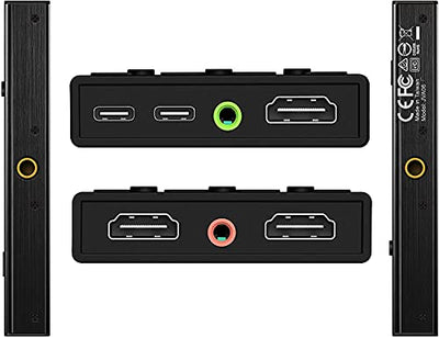 j5create Live Video Capture Card JVA06- Dual HDMI to USB-C, Supports 1080p 60Hz Video and Audio Recording, Power Delivery 60W Pass Through, Ideal for PC Xbox Playstation Android Game Live Streaming