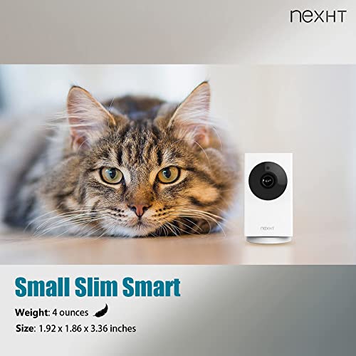 NexHT 1080P Pan/Tilt/Zoom Indoor Smart Camera Wi-Fi Viewing for Baby, Elderly, Pet, with Night Vision, Motion Detection and 2-Way Audio (86336), White, 3.36 x 1.92 x 1.86 inches