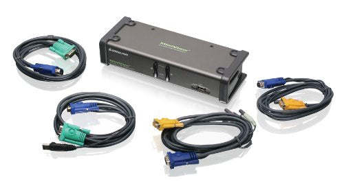 IOGear Dual View KVM Switch with Audio and Cables GCS1744