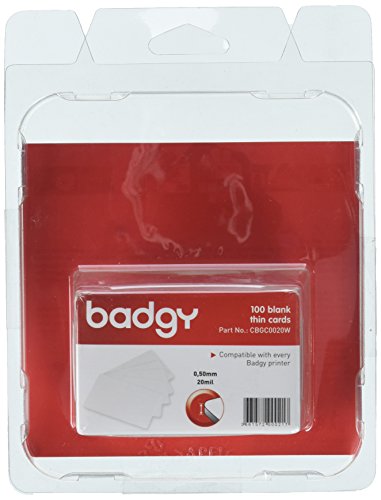Badgy CBGC0020W 100 PVC Cards Thin 20mil