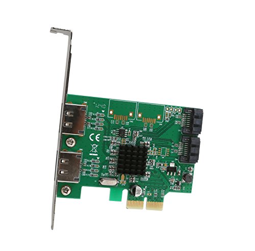 Syba 2 Port SATA III 6Gbps PCIe Card Switch from SATA to eSATA Ports Components