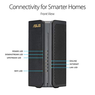 ASUS AX6000 WiFi 6 Cable Modem Wireless Router Combo (CM-AX6000) - Dual Band, DOCSIS 3.1, Gigabit Internet Support, Approved by Comcast Xfinity and Spectrum, 160MHz Bandwidth, OFDMA, MU-MIMO