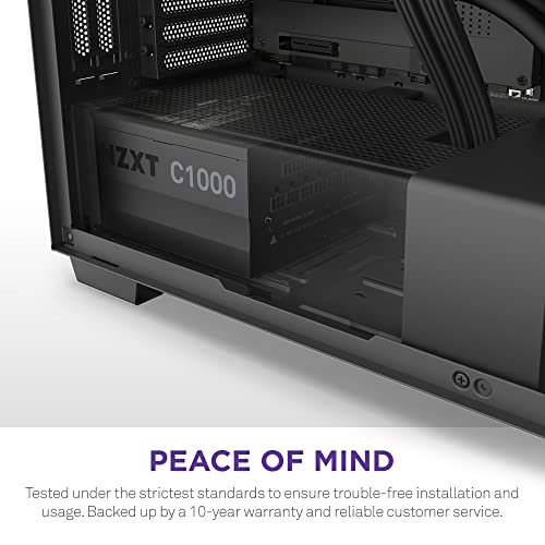 NZXT C1000 PSU (2022) - PA-0G1BB-US - 1000 Watt PSU - 80+ Gold Certified - Fully Modular - Sleeved Cables - ATX Gaming Power Supply
