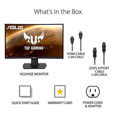 ASUS TUF Gaming VG279QL1A 27” HDR Gaming Monitor, 1080P Full HD, 165Hz (Supports 144Hz), IPS, 1ms, FreeSync Premium, DisplayHDR 400, Extreme Low Motion Blur, Eye Care, HDMI DisplayPort,Black