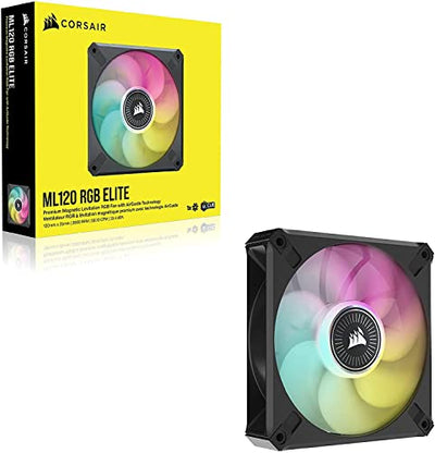 CORSAIR ML120 RGB Elite, 120mm Magnetic Levitation RGB Fan with AirGuide