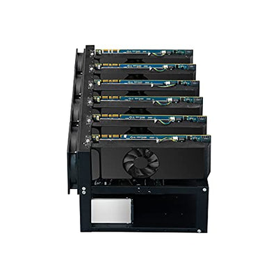 Kingwin Bitcoin Miner Rig Case W/ 6 GPU Mining Frame - Expert Crypto Mining Rack W/ Placement for Motherboard for Mining - Air Convection to Improve GPU Cryptocurrency Test Bench PC Case