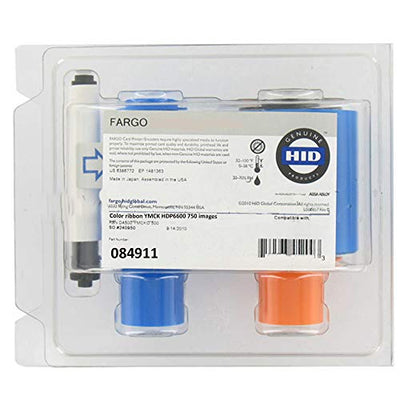 Genuine Fargo YMCK Color Ribbon for Fargo HDP6600 Printer, 750 Images/roll 84911