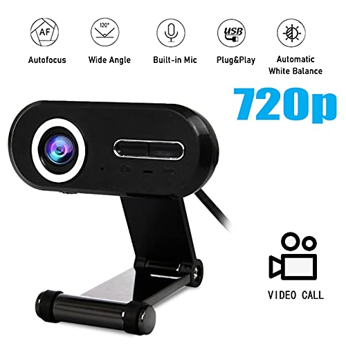 Vivitar 720P HD Digital Webcam with Noise Cancelling Microphone, 120 Degree Rotating, Designed for Laptop and Desktop Use - Black #VWC104-BLK
