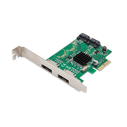 Syba 2 Port SATA III 6Gbps PCIe Card Switch from SATA to eSATA Ports Components
