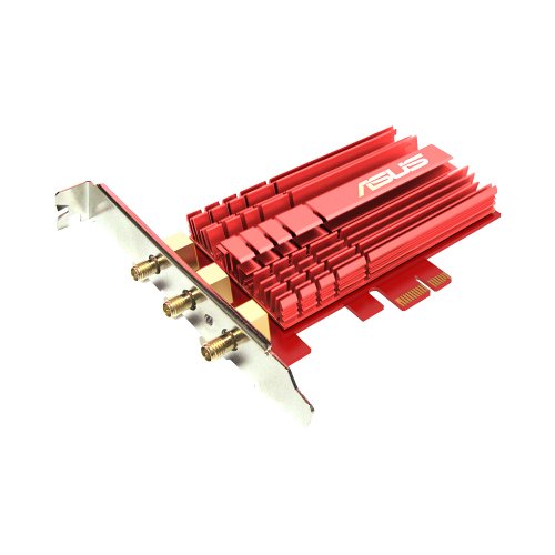 ASUS PCE-AC68 Dual-Band 3x3 AC1900 WiFi PCIe adapter with Heat Sink and External magnetic antenna base allows flexible antenna placement to maximize coverage