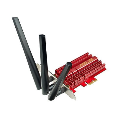 ASUS PCE-AC68 Dual-Band 3x3 AC1900 WiFi PCIe adapter with Heat Sink and External magnetic antenna base allows flexible antenna placement to maximize coverage